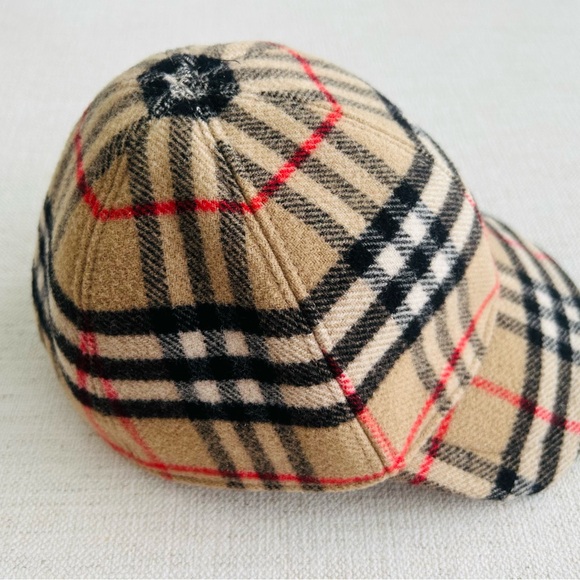 Burberry Kids Checkered Baseball Cap in Tan and Black (M) - Picture 4 of 9